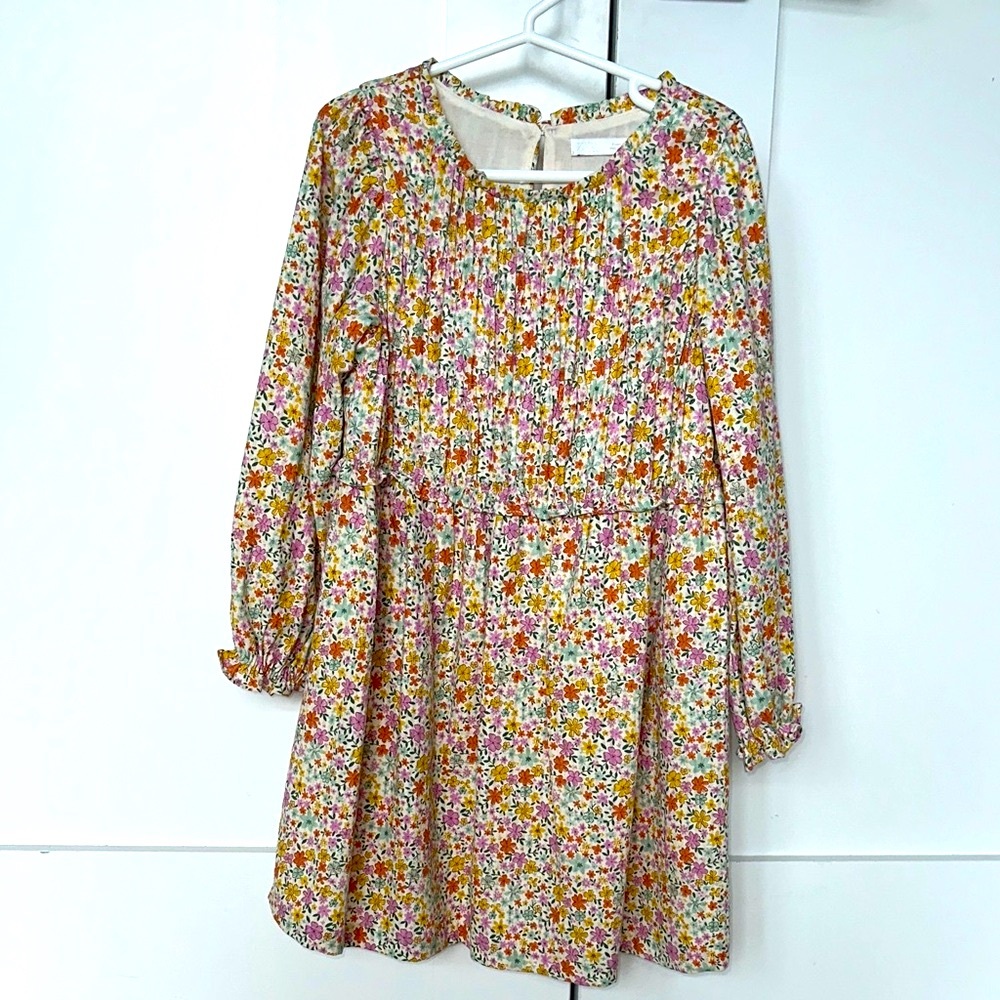 Zara Girls Floral Long-Sleeve Kids Dress - size 6